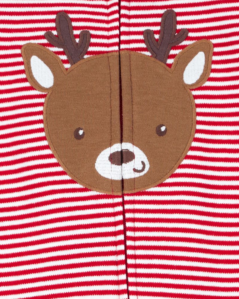 Baby Reindeer Striped 2-Way  Sleeper - Red, image 2 of 3 slides