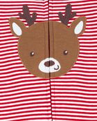 Baby Reindeer Striped 2-Way  Sleeper - Red, image 2 of 3 slides