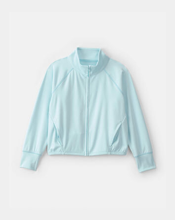 Girls Solid Active Zip-Up Jacket - Blue, 