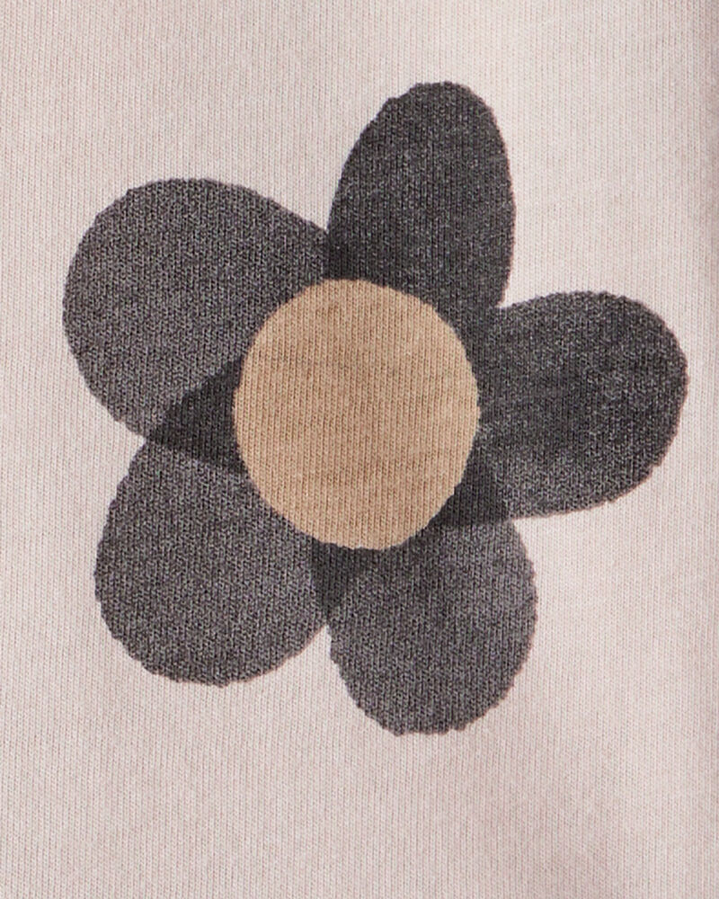 Baby Girl Floral Long-Sleeve Peplum Top - Brown, image 2 of 3 slides