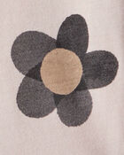 Baby Girl Floral Long-Sleeve Peplum Top - Brown, image 2 of 3 slides