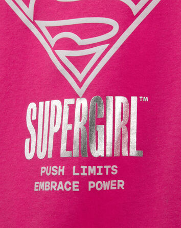 Filles - T-shirt &agrave; imprim&eacute; Supergirl - Rose, 