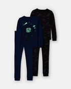 Boys 4-Piece Astronaut 100% Cotton Snug Fit Pyjama Set - Blue, image 5 of 6 slides