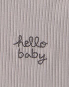 Baby 3-Pack 'Hello Baby' Bibs - Cream, image 3 of 4 slides