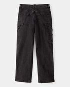 Kid Baggy Iconic Denim Cargo Pants - Black Wash, image 2 of 4 slides