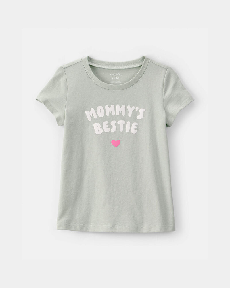 Tout-petit fille - T-shirt &agrave; imprim&eacute; &laquo;Mommy&rsquo;s Bestie&raquo; - Vert, image 1 sur 2 diapositives