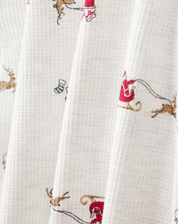 Kid Santa Sleigh PurelySoft Long-Sleeve Snug Fit 2-Piece Pajamas - Grey , 