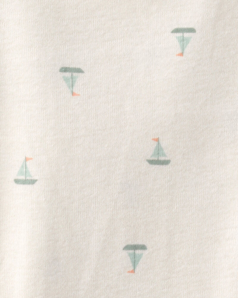 Baby 2-Piece Sailboat Overall Set - Green/Ivory, image 4 of 6 slides