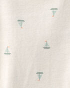 Baby 2-Piece Sailboat Overall Set - Green/Ivory, image 4 of 6 slides