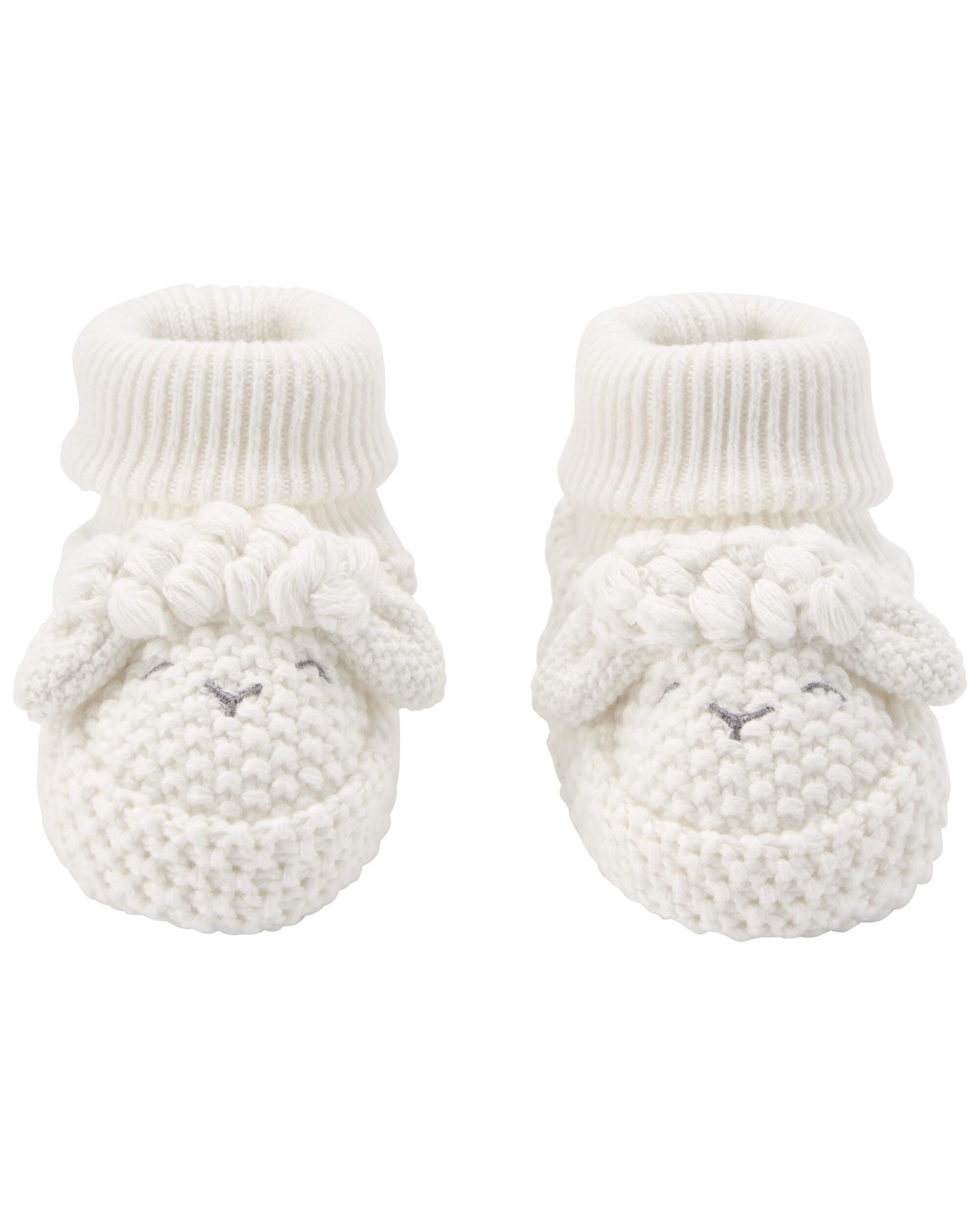 Ivory Lamb Crochet Booties Carter s Oshkosh Canada