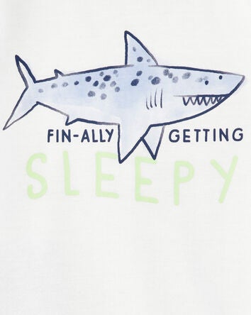 Toddler Shark Print Loose Fit 2-Piece Pyjamas - Blue, 