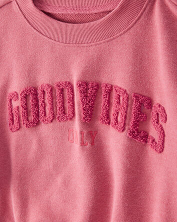 Kid Oversized Graphic Sweatshirt - Pink, 
