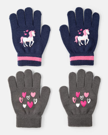 Girls KOMBI 2-Pack Knit Gloves, 