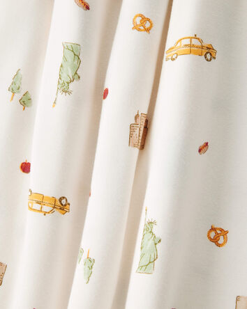 New York City Print Footie 1-Piece PurelySoft Pyjamas - Ivory, 