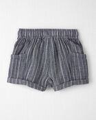 Baby Boy 2-Piece Organic Cotton Gauze Short Set in Cream, image 3 of 7 slides