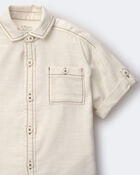 Tout-petit gar&ccedil;on - Chemise boutonn&eacute;e &agrave; manches courtes - Cr&egrave;me, image 4 sur 6 diapositives