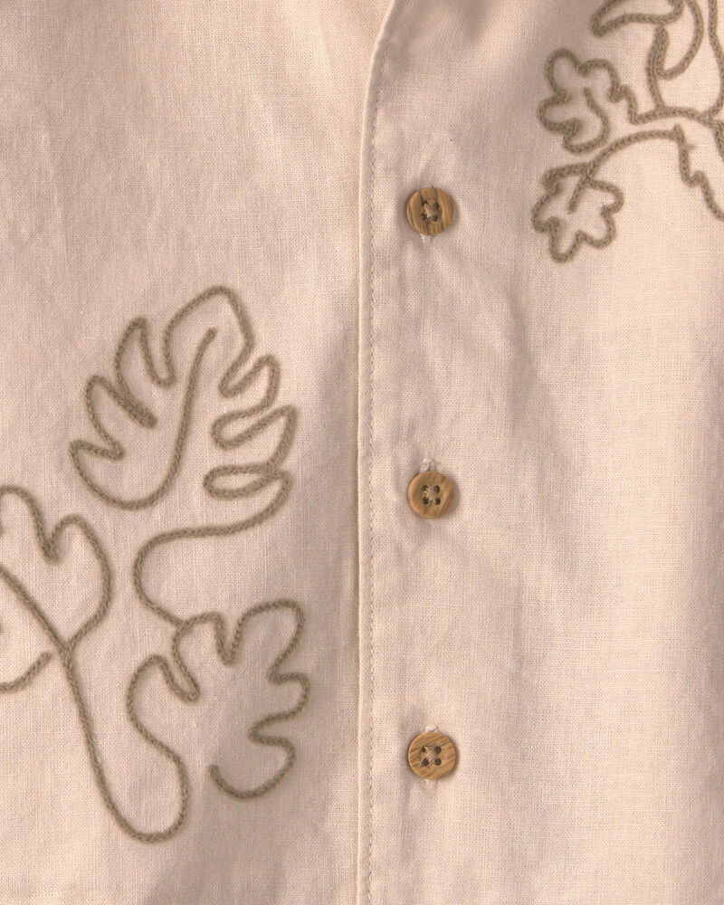 Baby Boy 2-Piece Toucan Embroidered Top & Short Set - Khaki, image 3 of 4 slides