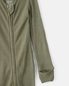 Baby Boy Solid 2-Way Zip PurelySoft Sleeper - Green, image 2 of 8 slides