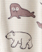 Baby Waffle Knit Sleep & Play Pyjamas Made with Organic Cotton in Artic Friends Print, image 4 of 5 slides