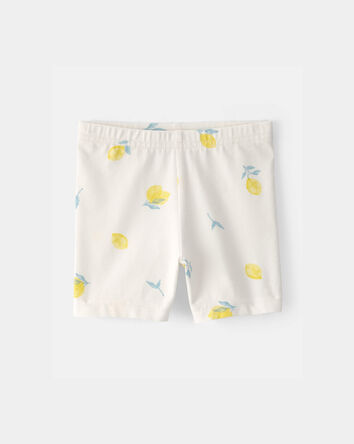 Baby Girl Lemon Bike Shorts - Cream, 