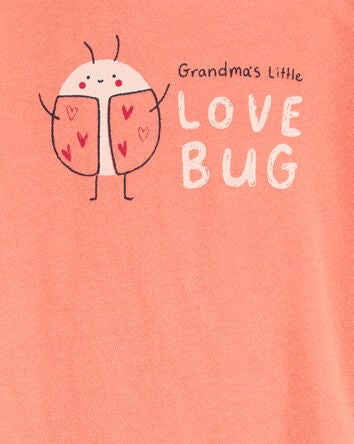 Baby Grandma's Little Love Bug Cotton Bodysuit, 