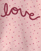 Girls 2-Piece 'Love' Fleece Long-Sleeve Top & Pant Set - Pink, image 4 of 6 slides