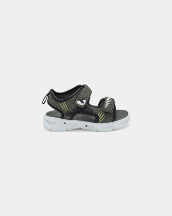 Toddler Boy Aligator Light Up Sandals - Green, 