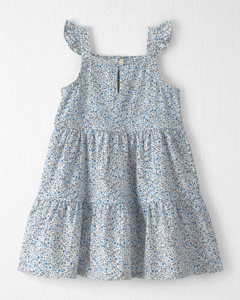 Toddler Girl Organic Cotton Tiered Dress in Meadow Bloom, image 2 of 5 slides