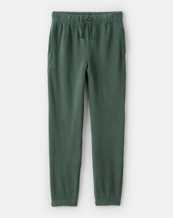 Girls Waffle Knit Joggers - Green, 