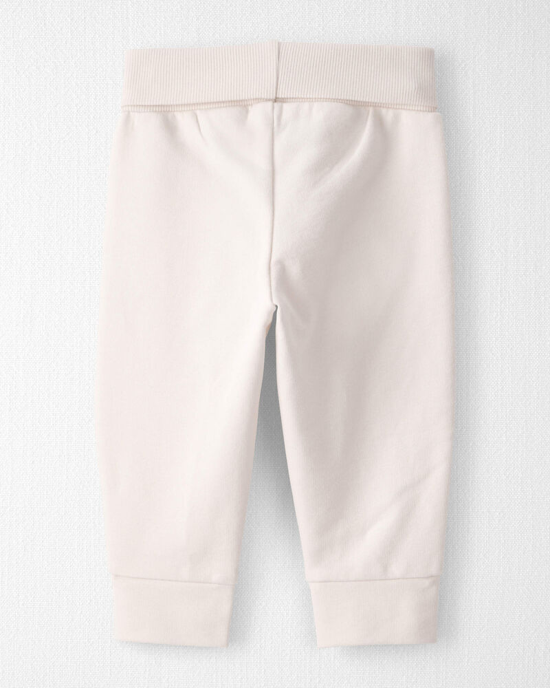 Baby Organic Cotton Knit Pants in Cream, image 2 of 5 slides