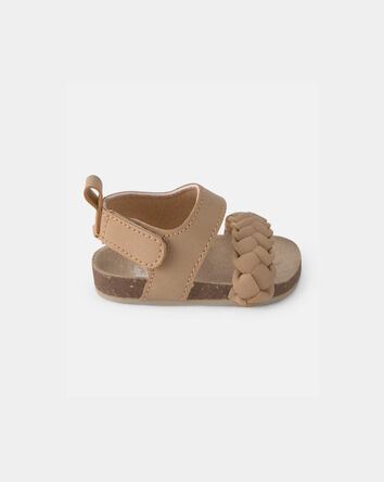 B&eacute;b&eacute; fille - Sandales tress&eacute;es - Brun, 
