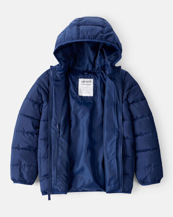Jeune - Blouson matelassé à capuchon - Bleu marine, 