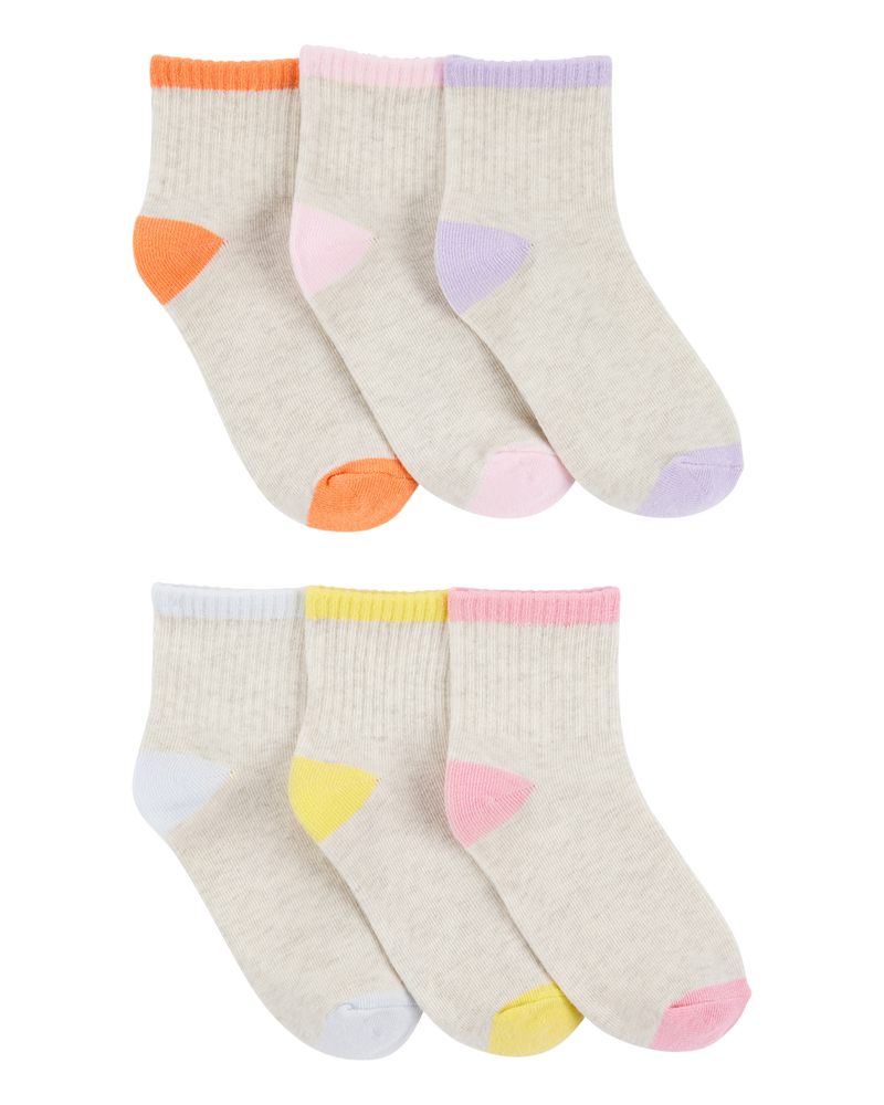 Girls 6-Pack Ankle Socks, image 1 of 2 slides