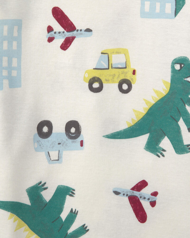 Tout-petit gar&ccedil;on - Pyjama 4 pi&egrave;ces en 100&nbsp;% coton &agrave; imprim&eacute; de dinosaures &ndash; Vert/Blanc, image 3 sur 4 diapositives