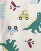 Tout-petit gar&ccedil;on - Pyjama 4 pi&egrave;ces en 100&nbsp;% coton &agrave; imprim&eacute; de dinosaures &ndash; Vert/Blanc, image 3 sur 4 diapositives