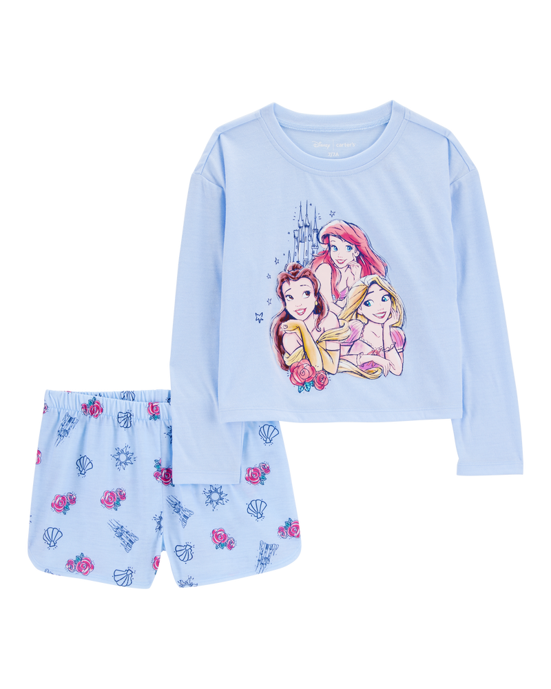 Enfant Pyjama 2 pièces décontracté imprimé de princesses Disney© - Bleu, image 1 sur 3 diapositives