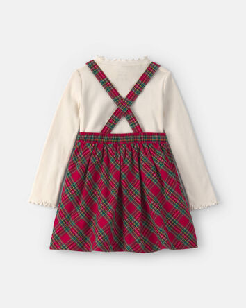 Toddler Girl 2-Piece Plaid Dress Set - Red/Cream, 