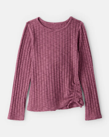 Girls Cinched Rib Top - Purple, 