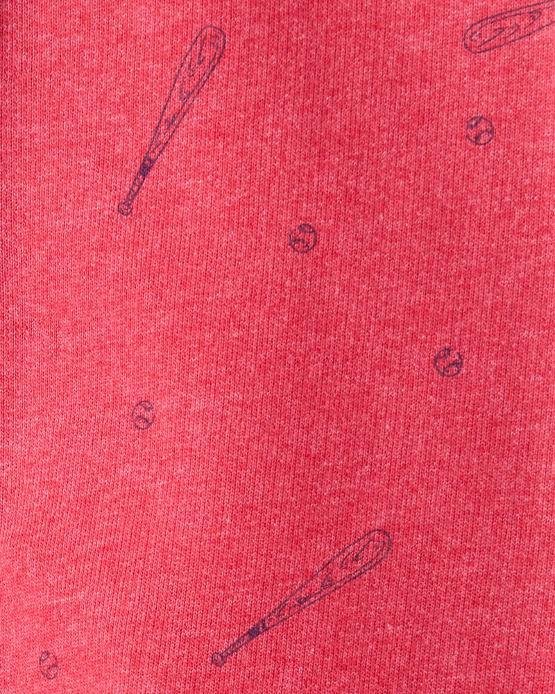 Toddler Boy Baseball French Terry Jogger - Red, image 5 of 6 slides