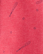 Toddler Boy Baseball French Terry Jogger - Red, image 5 of 6 slides