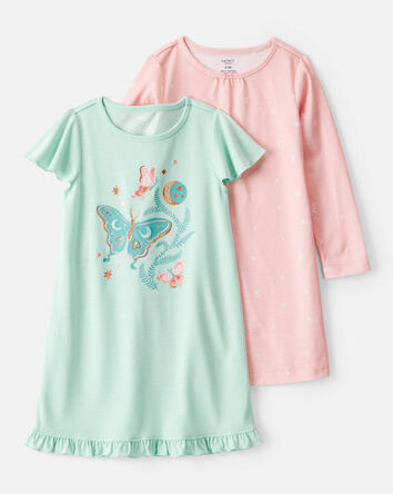 Kid 2-Pack Butterfly Moons Nightgowns, 
