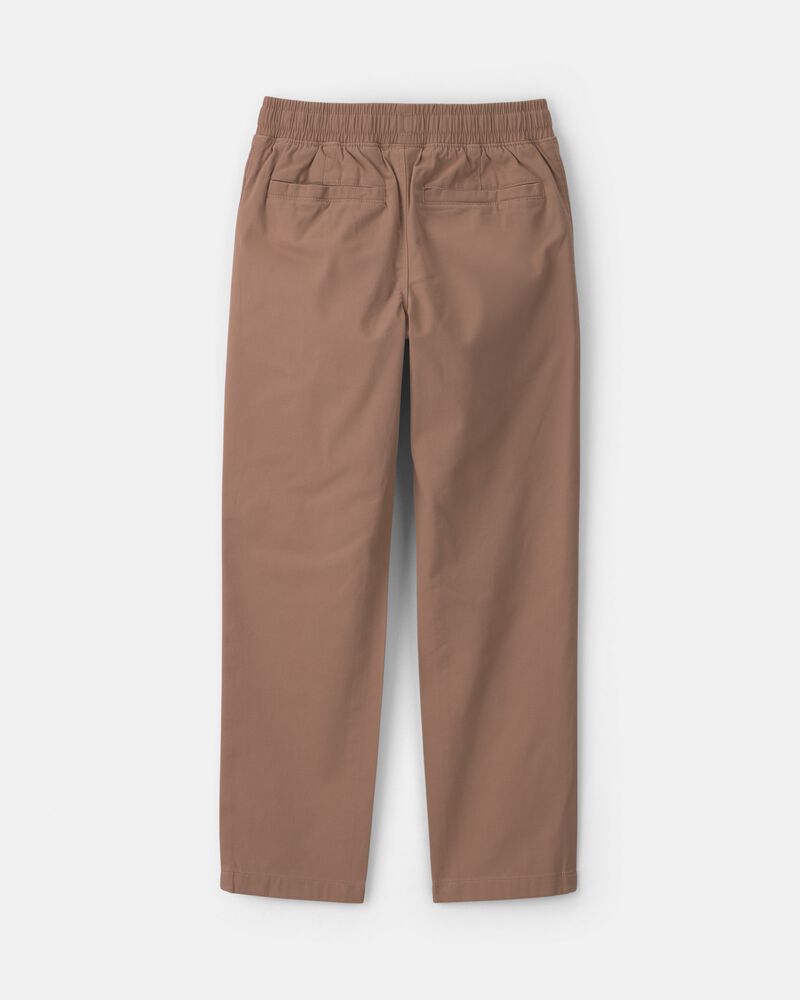 Boys Twill Pull-On Pants - Brown, image 5 of 7 slides