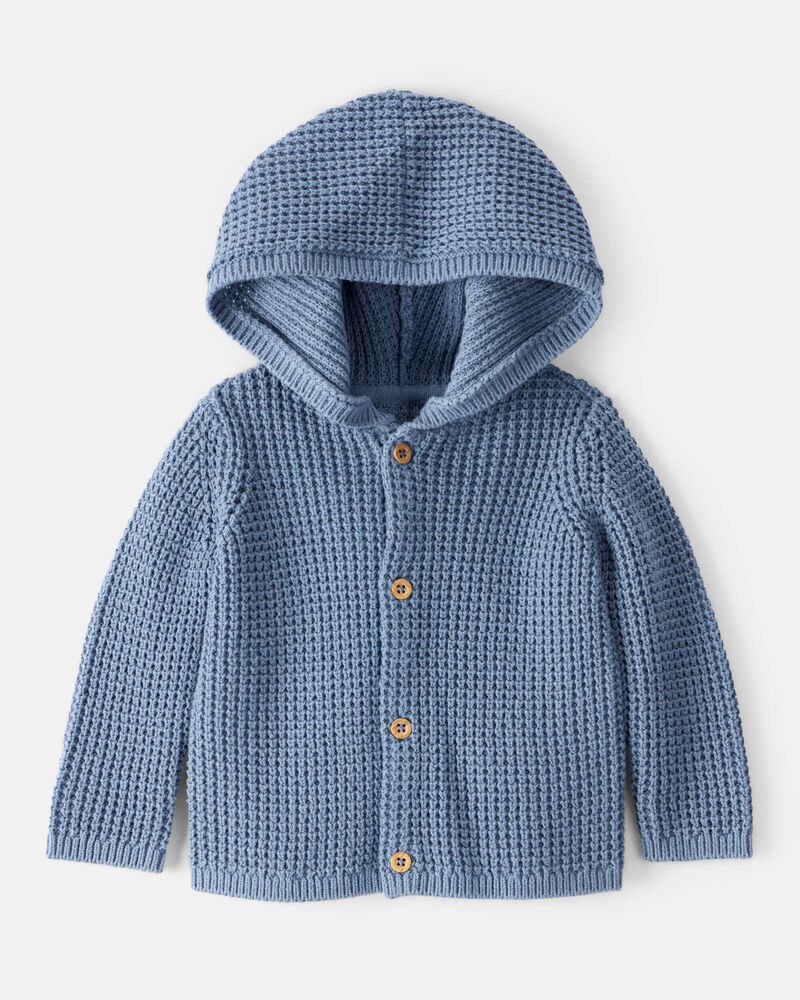 Baby Hooded Cotton Cardigan, image 1 of 4 slides