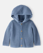 Baby Hooded Cotton Cardigan, image 1 of 4 slides