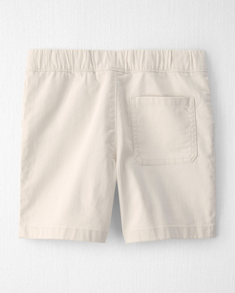Boys Organic Cotton Shorts in Cream, image 2 of 5 slides