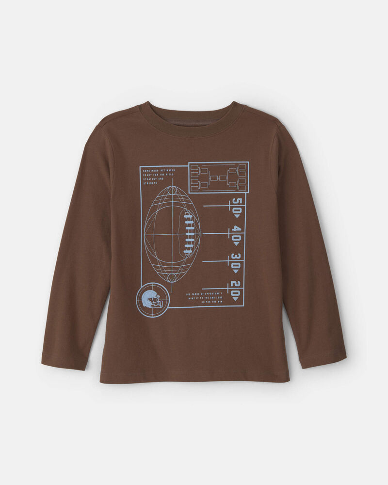 Boys Boys' Football Long-Sleeve Graphic Tee - Brown, image 1 of 3 slides