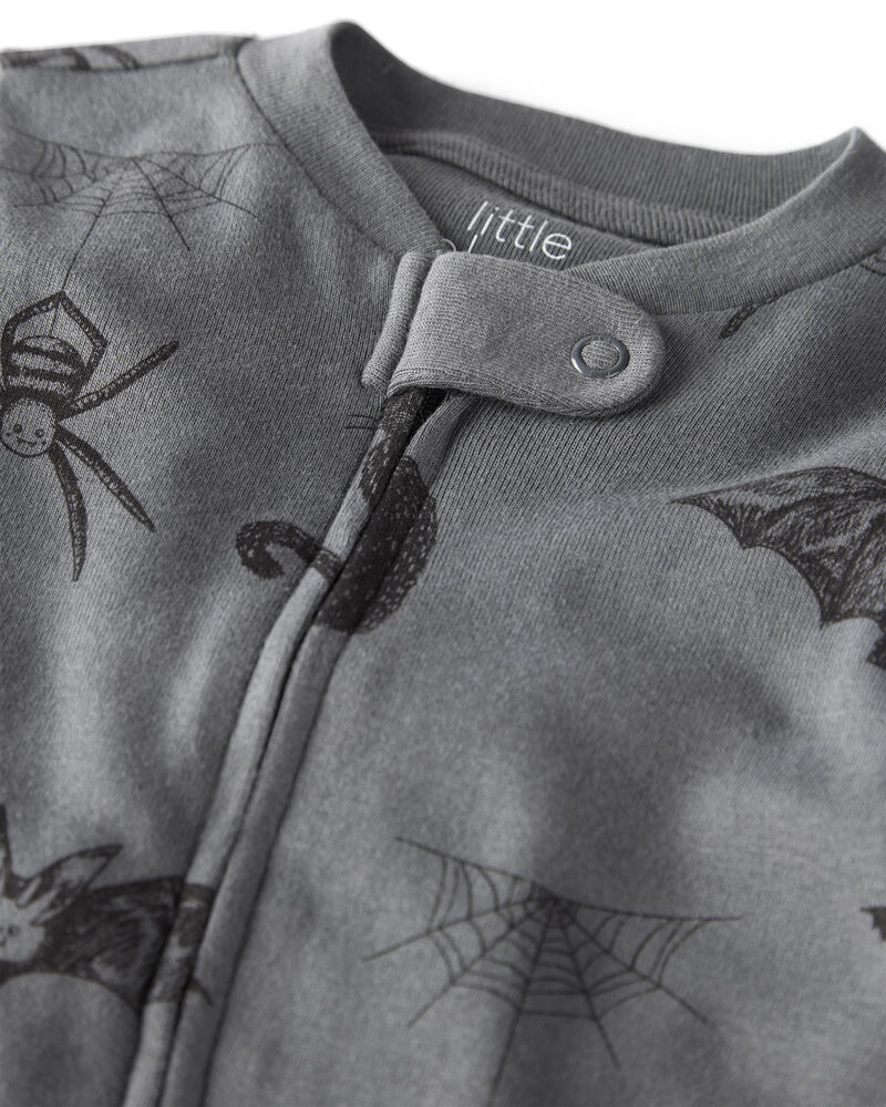 Baby Organic Cotton Sleep & Play Pyjamas in Spooky Creatures Print, image 2 of 5 slides
