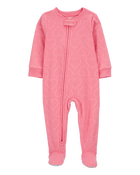 Baby 1-Piece Heart Fleece Footie Pyjamas, image 1 of 4 slides