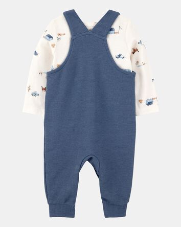 Baby Boy 2-Piece Long-Sleeve Tee & Thermal Coverall Set, 