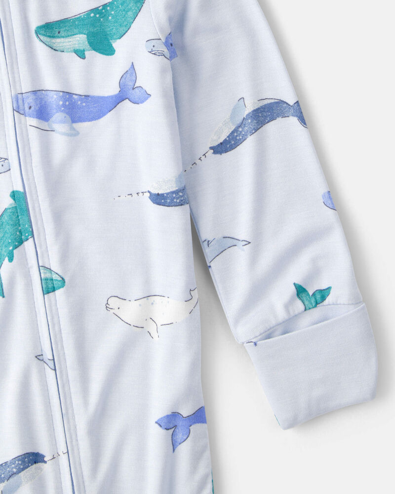 B&eacute;b&eacute; - Grenouill&egrave;re ajust&eacute;e &agrave; fermeture &agrave; glissi&egrave;re &agrave; deux sens PurelySoft, baleine - Bleu, image 5 sur 7 diapositives
